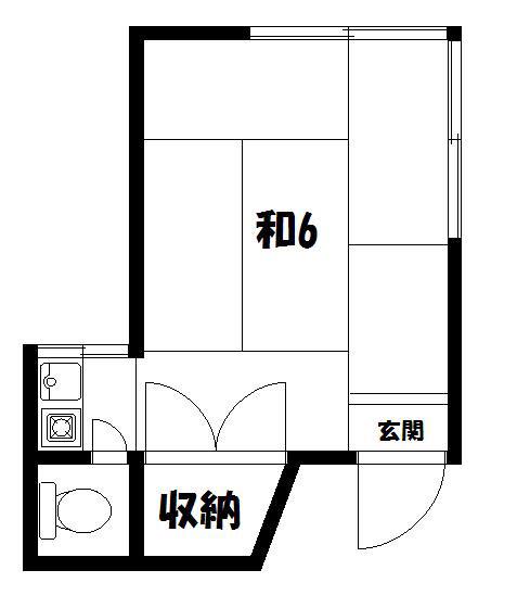 山本ハイツ(ワンルーム/1階)の間取り写真