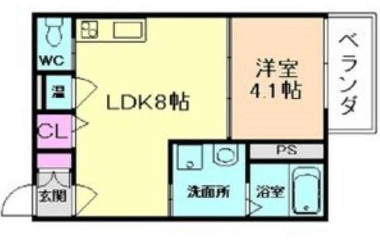 F ASECIA LEAND(1LDK/1階)の間取り写真