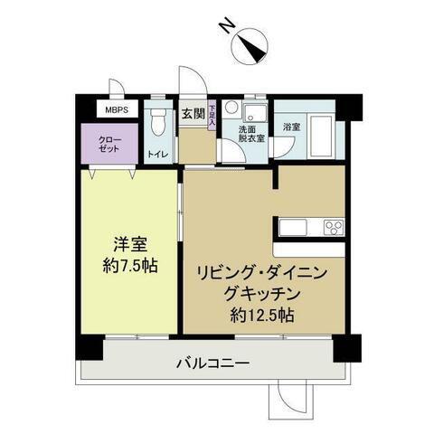 アヴェニールVIII(1LDK/3階)の間取り写真