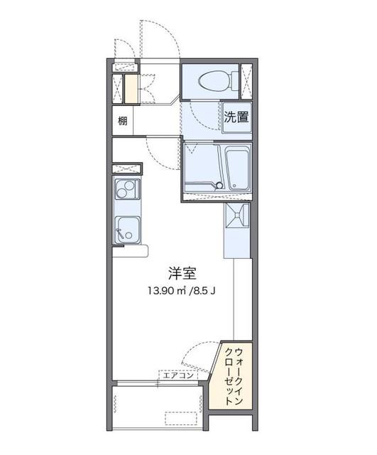 レオネクストグレイス紫蘭II(1K/1階)の間取り写真