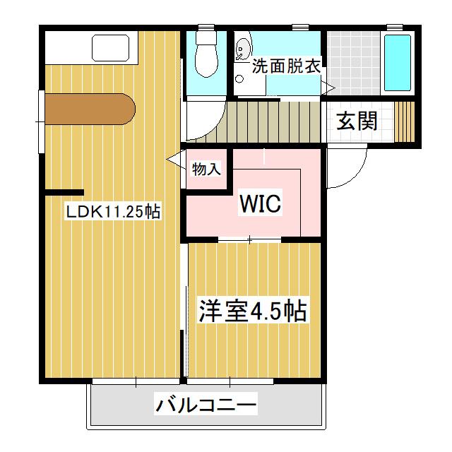 ヒルサイドテラスB棟(1LDK/2階)の間取り写真