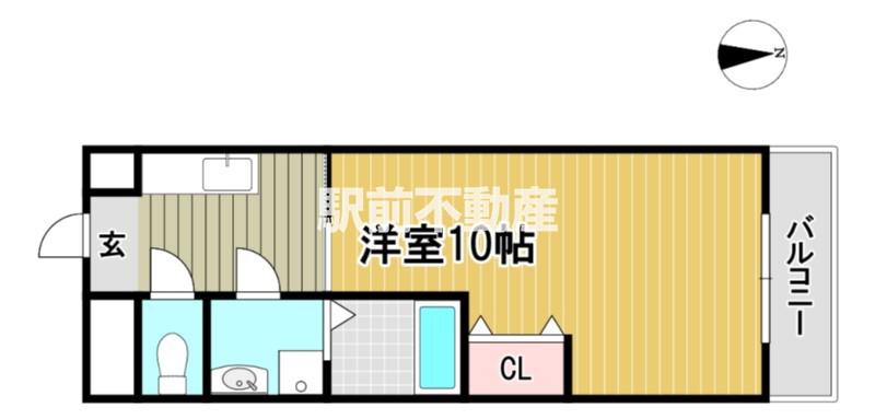 ラ・エスペランサ(1K/4階)の間取り写真