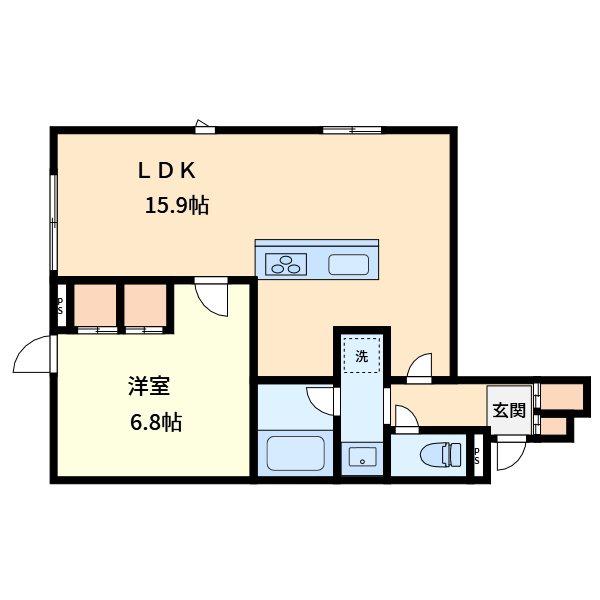 RESIDENCE MOTOMACHI(2LDK/1階)の間取り写真