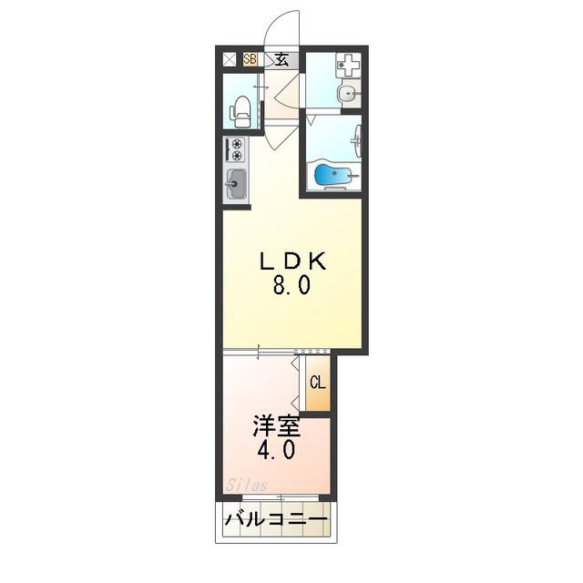 H-MAISON住吉II(1LDK/2階)の間取り写真