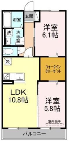 ベルティルミナス(2LDK/3階)の間取り写真