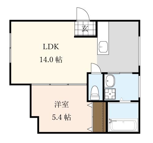 メゾンリョウ(1LDK/2階)の間取り写真