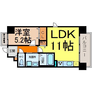 FREA HARA(1LDK/5階)の間取り写真