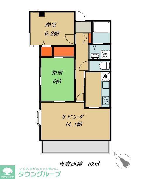 グレース八広(2LDK/7階)の間取り写真