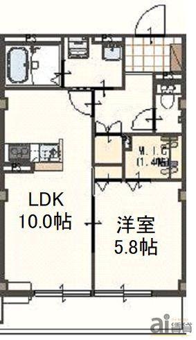 サン ホワイトパレス(1LDK/2階)の間取り写真