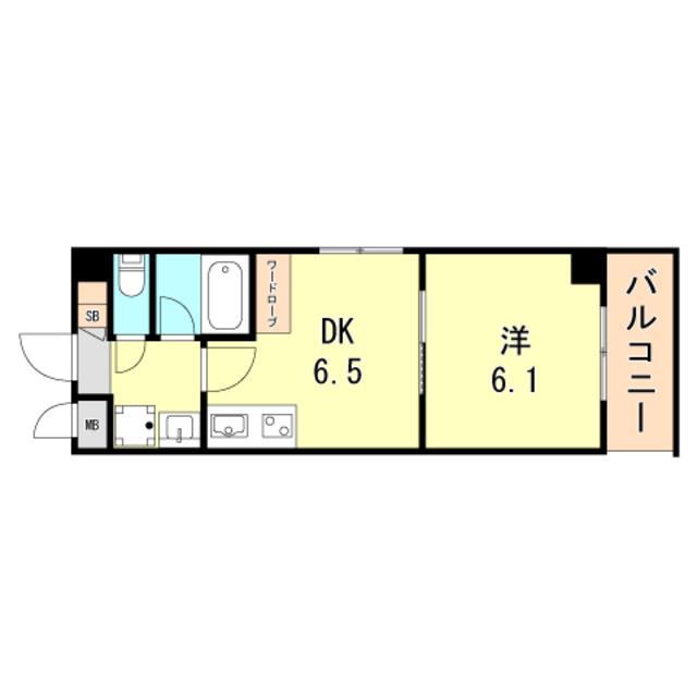 スタッツア神戸(1DK/3階)の間取り写真