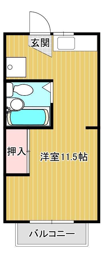 モンテローザ(ワンルーム/2階)の間取り写真