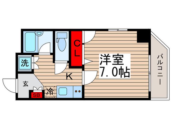 コンシェリア門前仲町(1K/3階)の間取り写真