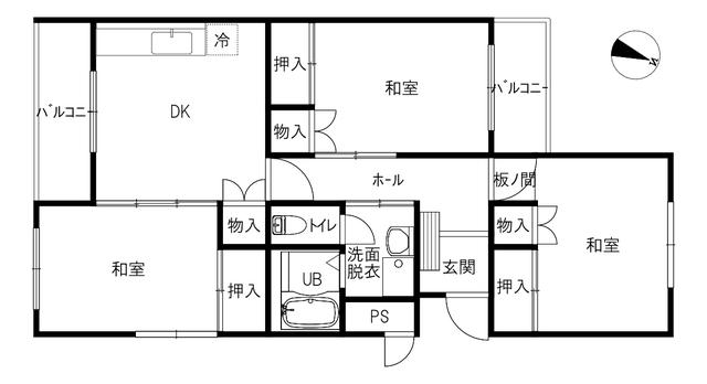 TRUST SQUARE(3DK/2階)の間取り写真