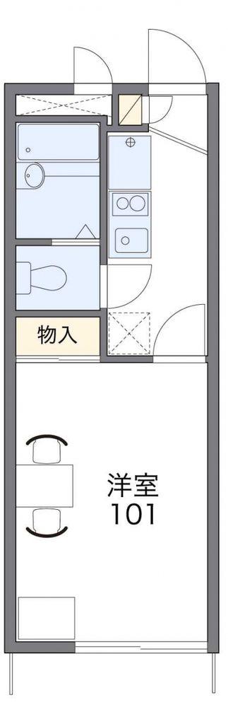 レオパレスハルミ(1K/2階)の間取り写真