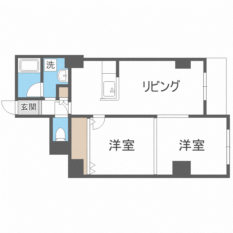 クレールエスポワール(2LDK/2階)の間取り写真
