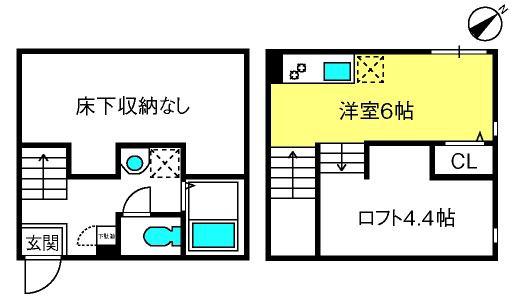 RIZEST浦和美園 HERB(ワンルーム/2階)の間取り写真