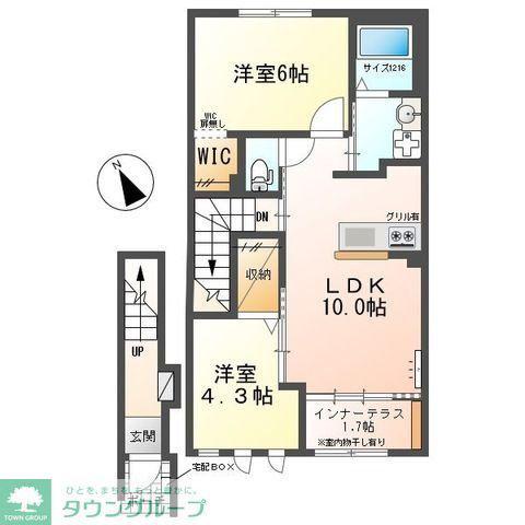 JOUR DE FLORAISON K(2LDK/2階)の間取り写真