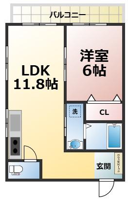 インペリアル志津川(1LDK/1階)の間取り写真