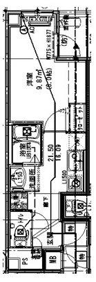 ハレレア横浜(1K/1階)の間取り写真