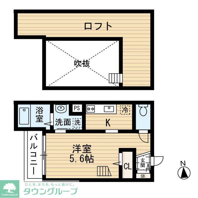 ココナッツ姪浜(ワンルーム/2階)の間取り写真