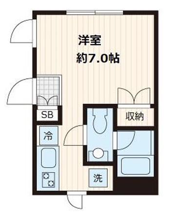 フレア本郷(1K/1階)の間取り写真