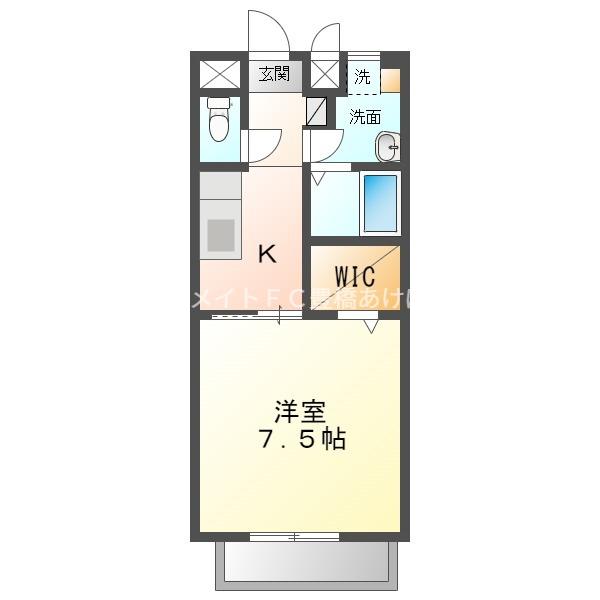 サンプレミア前芝西(1K/2階)の間取り写真