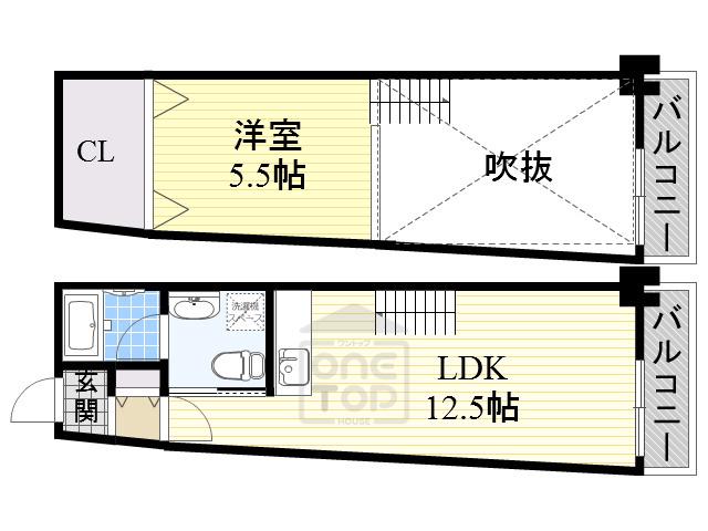 スタディオン(1LDK/4階)の間取り写真