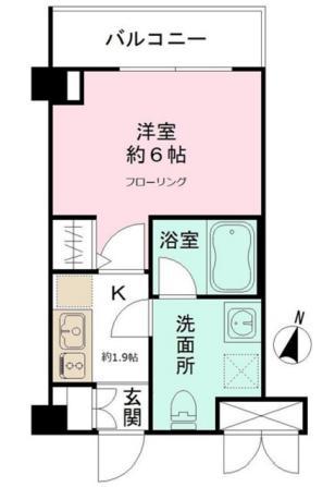 CYNTHIA代田橋III(1K/5階)の間取り写真