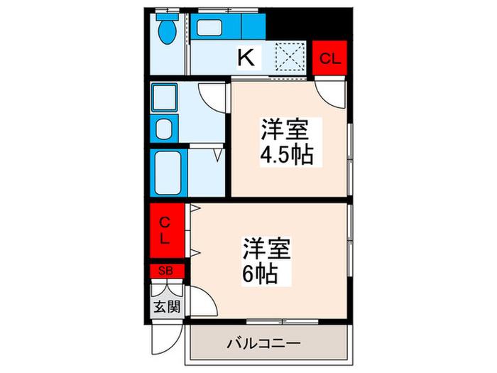 HARTA東尾久(2K/1階)の間取り写真