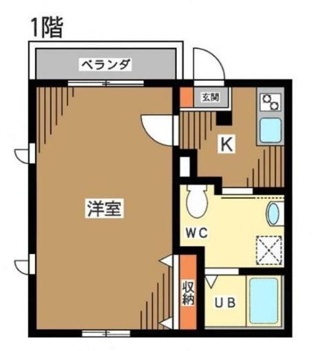シャトレーミナカ(1K/1階)の間取り写真