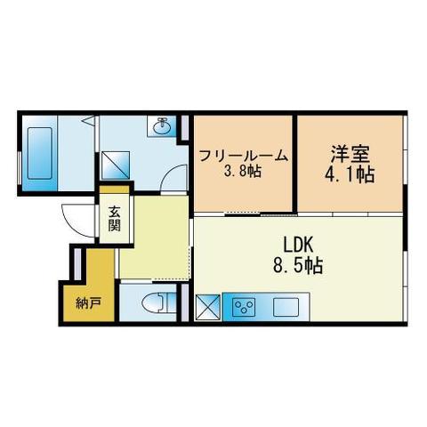 サンパティーク清美(2LDK/1階)の間取り写真