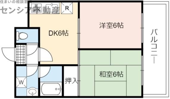 ハイウェール(2DK/7階)の間取り写真