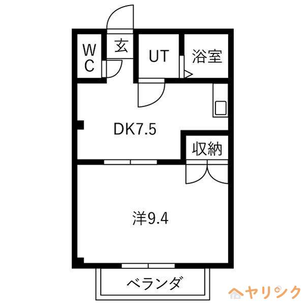RYUS HOUSE(1DK/1階)の間取り写真