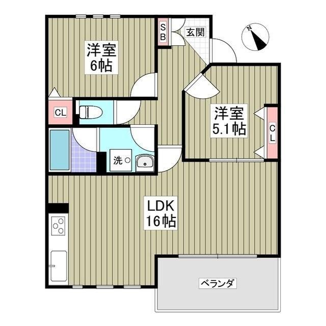デュオパラッツオA棟(2LDK/3階)の間取り写真
