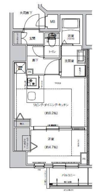 ディーシーガーデン京都西(1LDK/8階)の間取り写真