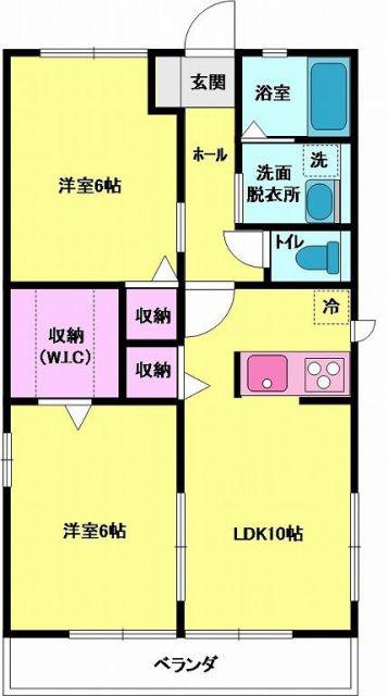 レトア1(2LDK/1階)の間取り写真