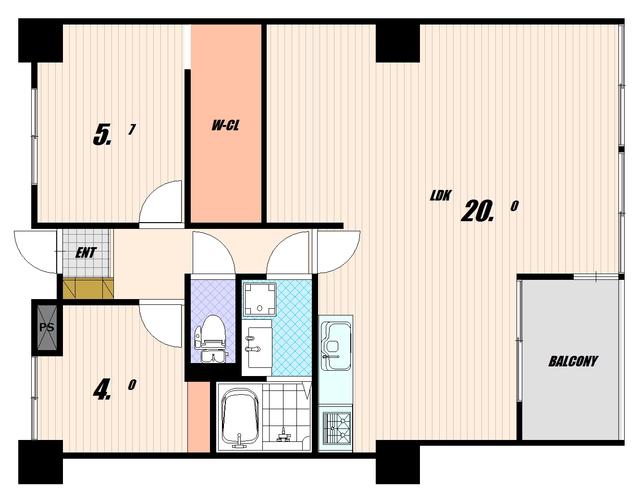 ベルトゥリー若草ANNEX(2LDK/1階)の間取り写真
