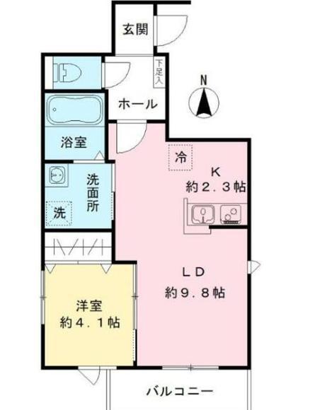 SAKURA TERRACE-サクラテラス-(1LDK/2階)の間取り写真