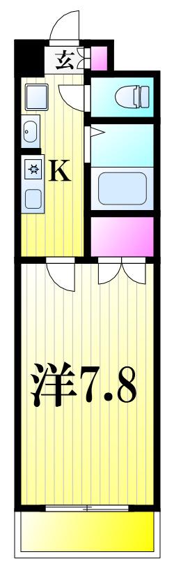 MARECAGE柏(1K/1階)の間取り写真