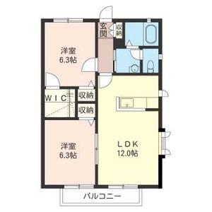 グランデールB(2LDK/1階)の間取り写真