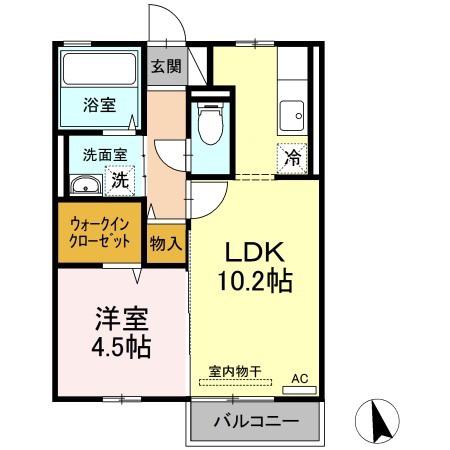 リバーポートSEI(1LDK/2階)の間取り写真