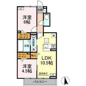 スマイルコート(2LDK/1階)の間取り写真