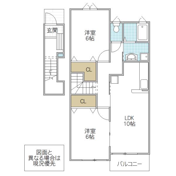サンリットグリーンA(2LDK/2階)の間取り写真