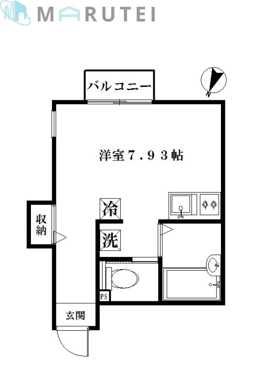エスターテ溝口(ワンルーム/2階)の間取り写真