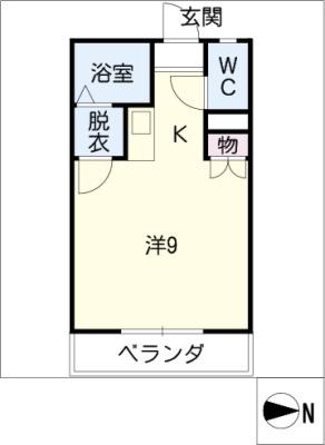 メゾン各務II(ワンルーム/1階)の間取り写真