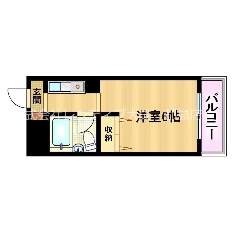 メゾンセシカ(1K/4階)の間取り写真
