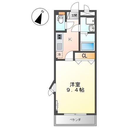グローリアスII番館(1K/2階)の間取り写真