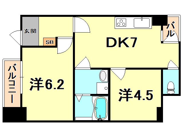 DITA笠松通(2DK/3階)の間取り写真