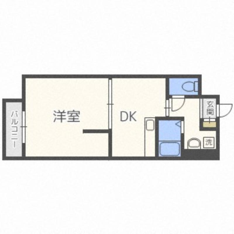 アクアトピア南郷通II(1DK/5階)の間取り写真