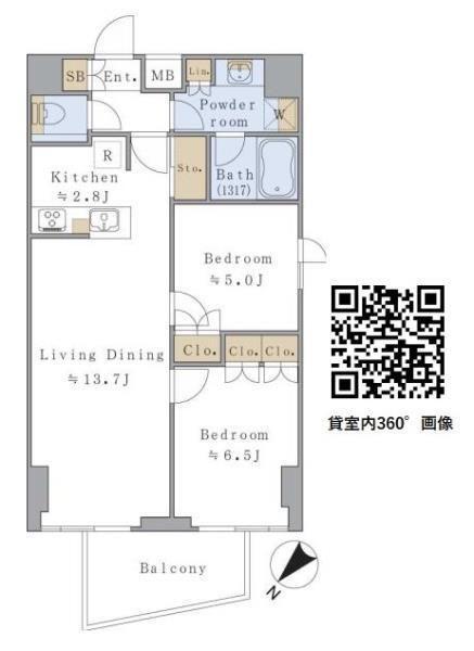 BRILLIA IST 千駄ヶ谷(2LDK/9階)の間取り写真